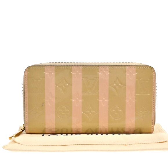 LOUIS VUITTON Zipper Wallet Monogram Vernis Rayure Leather BE PK M58037 - Picture 1 of 13